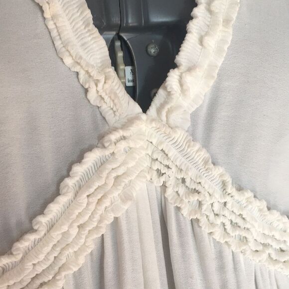 Free People Purple Haze ivory tiered v-neck boho tunic size XS - Picture 7 of 16